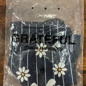 Navy Athletic Shorts with White Floral Design